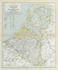BENELUX. Netherland Belgium & Luxembourg. Lighthouses canals. LETTS 1883 map