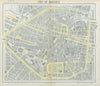 BRUSSELS BRUXELLES BRUSSEL antique town city map plan. LETTS 1883 old