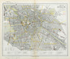 BERLIN antique town city map plan. Tramways U-Bahn Postal districts LETTS 1883