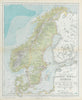 SCANDINAVIA Sweden Norway Denmark Baltic. Lighthouses. Glaciers. LETTS 1883 map