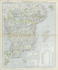 SOUTHERN SWEDEN. Lighthouses & Railways. Malmo Gothenburg. LETTS 1883 old map