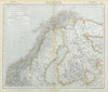 SCANDINAVIA Northern Sweden & Norway, Finland, Karelia & Murmansk LETTS 1883 map