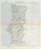 PORTUGAL. Railways Lighthouses British Consuls exports to UK. LETTS 1883 map