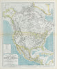 NORTH AMERICA showing Union Pacific transcontinental railroad. LETTS 1883 map
