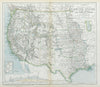 WESTERN USA States & territories Central Pacific Railroad section LETTS 1883 map