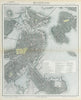 BOSTON antique town city map plan. Charlestown. LETTS 1883 old