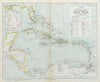 WEST INDIES Dutch French Swedish Danish Spanish British. LETTS 1883 old map