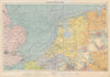 Southern North Sea ports chart. lighthouses mail routes. UK NL. LARGE 1952 map