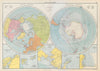 Polar Regions. Arctic/Antarctic sea chart. Steamer routes. LARGE 1952 old map