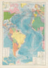Atlantic Ocean. Cables Wireless Stations Land visibility Shipping lines 1952 map