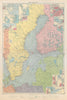 Baltic Sea sea chart. Ports lighthouses mail routes dockyards. LARGE 1959 map
