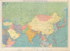 Europe's Overland & Sea Communications with Asia. Chart. LARGE 1959 old map