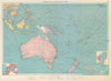 Australasian Polynesian Ports sea chart. lighthouses mail routes LARGE 1959 map