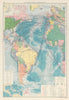 Atlantic Ocean. Cables Wireless Stations Land visibility Shipping lines 1959 map