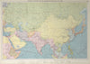 Europe's Overland & Sea Communications with Asia. Chart. LARGE 1927 old map