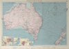 Australian & New Zealand ports chart lighthouses mail route LARGE 1927 old map
