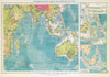 Indian Ocean. Cables Wireless Stations. Land visibility. Shipping lines 1927 map