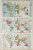 World Standard Times, Commercial languages, coinages & currencies 1927 old map