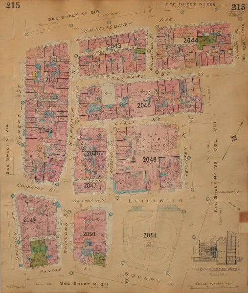 GOAD MAP.Chinatown Leicester Sq Gerrard St Wardour Shaftesbury Ave Rupert 1928