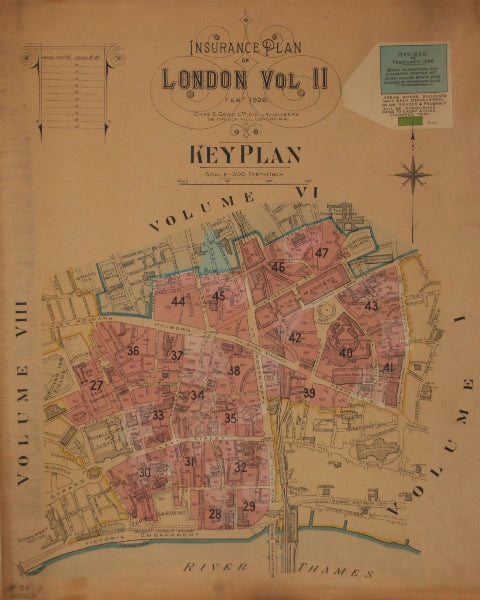 GOAD MAP.WC2 EC4 EC1 WC1 Holborn Chancery Ln Smithfield Temple Blackfriars 1926