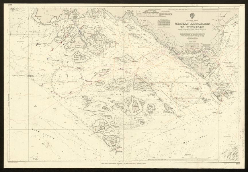 Singapore Strait. Western Approaches. Admiralty nautical sea chart 1969 map