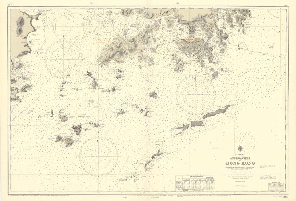 Hong Kong approaches Macao Pearl River China ADMIRALTY sea chart 1888 (1955) map