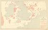 British Isles South January Fishery Chart English Channel North Sea 1953 map