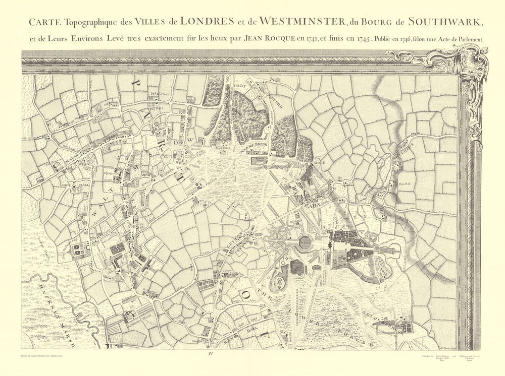 Wanstead Woodford Hackney Marshes Walthamstow. #4. After ROCQUE 1971 (1746) map