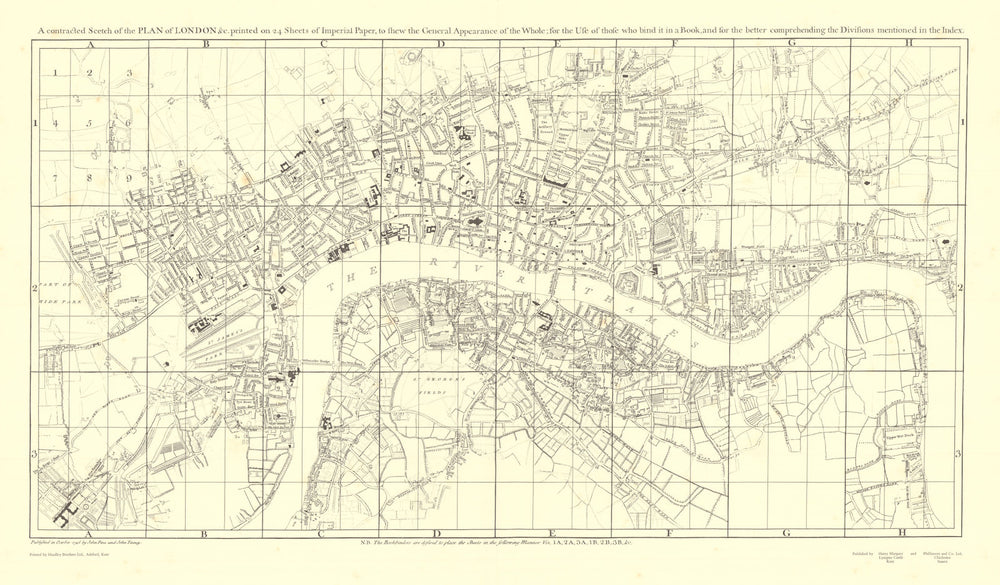 A contracted Scetch of the Plan of London &c, after John Rocque 1971 (1746) map
