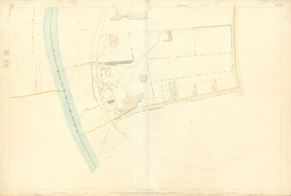 City of York #21 Fulford Middlethorpe Nun Ings Broadway. OS 1852 old map