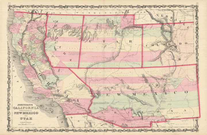 American maps by A. J. Johnson (1860s)