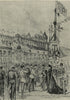 The Duke & Duchess of Cornwall landing at Quebec 1901 old antique print