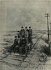 The Duchess of Cornwall riding on a Canadian Railway hand-car. Canada 1901