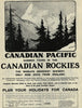 CANADIAN Pacific ADVERT. Rockies summer tours. Only 9 days from England 1909