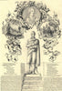 Statue of Robert Burns by Flaxman. Poets 1844 old antique print picture