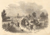 Ely from the railway station. Cambridgeshire 1845 old antique print picture