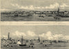 Antwerp panorama from the sea. Arrival of Queen Victoria. Belgium 1845 print