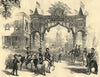 Queen Victoria's entree into Coburg. Bavaria 1845 old antique print picture