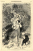 Spring, by William Harvey. Fantasy. Cherubs 1846 old antique print picture