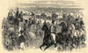 Ascot races - The royal cortege on Thursday. Berkshire. Racing 1847 old print