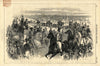 Ascot races - The royal cortege on Thursday. Berkshire. Racing 1847 old print