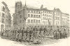 Sonderbund War. Switzerland - The Federal troops entering Fribourg 1847 print