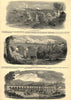 East Lancashire Railway: Alder Bottom, Ogden & Accrington viaducts 1848 print