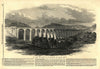 The Great Dee viaduct on the Shrewsbury & Chester Railway. Wales 1848 print