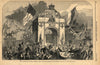 Procession at the triumphal arch, Upper Baggot Street, Dublin. Ireland 1849