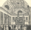 The Grand Saloon at Devonshire House. London. Society 1850 old antique print