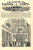 The Grand Saloon at Devonshire House. London. Society 1850 old antique print