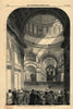 Meeting of the charity children in St. Paul's Cathedral. London 1850 old print