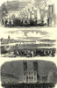 Montreal. Masonic Hall. Regatta. Place d'Armes. Quebec 1850 old antique print