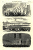 Montreal. Masonic Hall. Regatta. Place d'Armes. Quebec 1850 old antique print